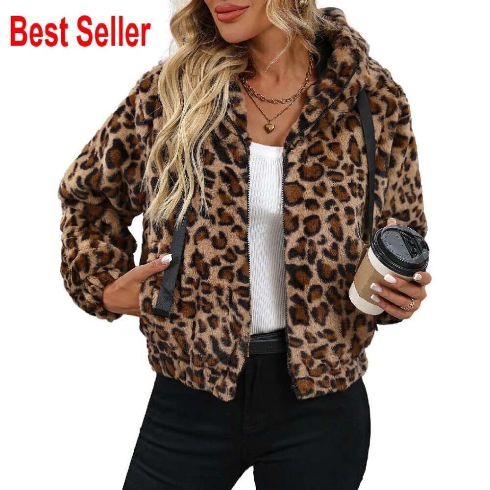 Faux Fur Crop Coat Hooded Sherpa Jacket Chic Cozy Winter Oversized